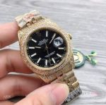 Copy Gold 41mm Datejust Rolex Iced Out Diamond Watches Swiss 3255 Jubilee Bracelet